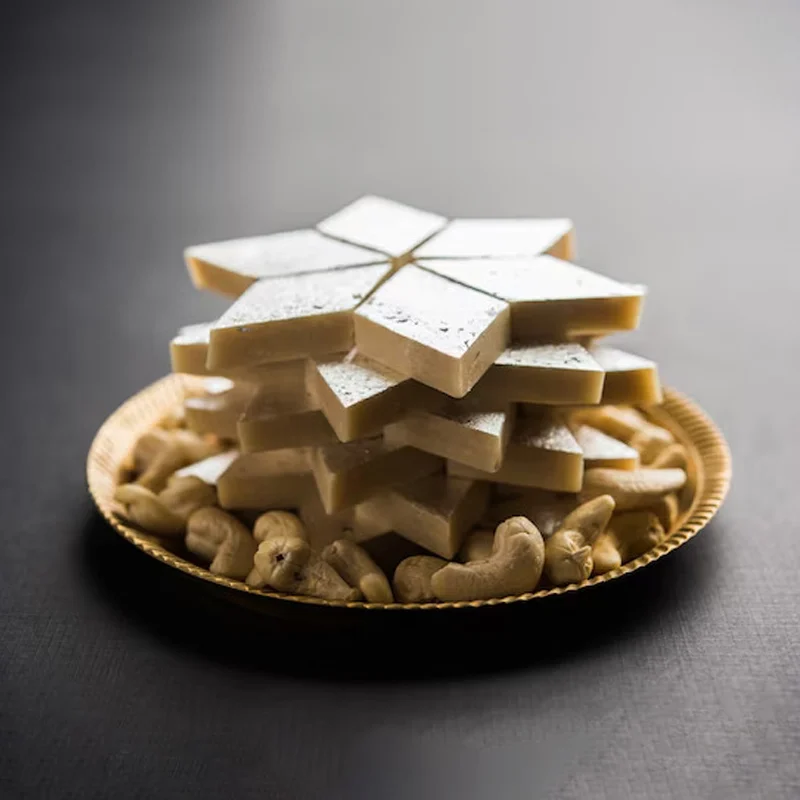 Kaju Katli on plate